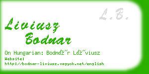 liviusz bodnar business card